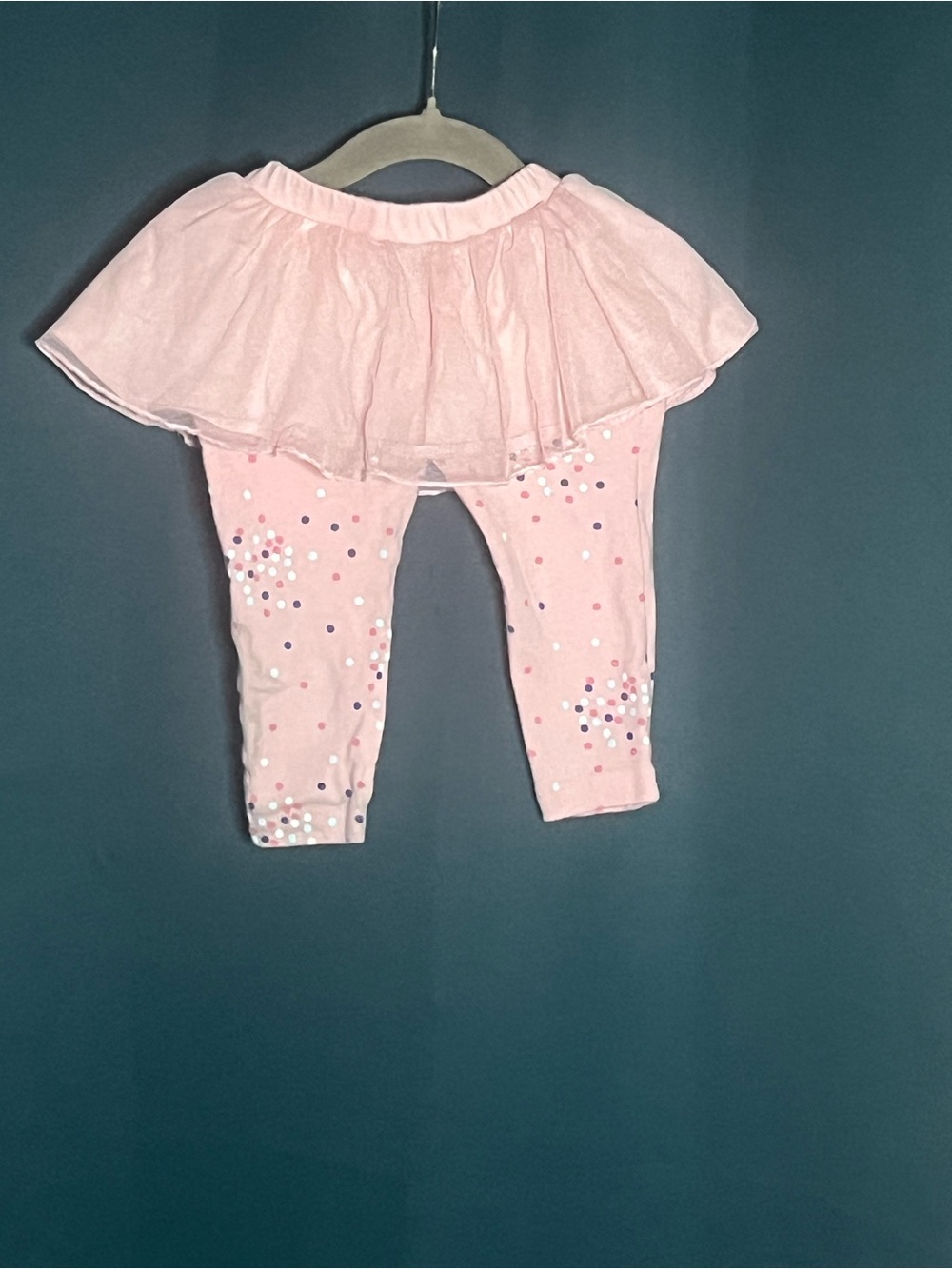 Carter's Light Pink Tulle Skorted Leggings with Sequin Dots